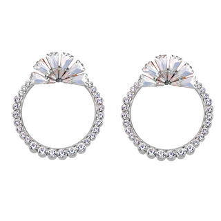 Anton Heunis - Silver hoops with crystals and a fan-shaped crystal top