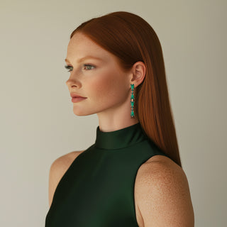 Anton Heunis - Cascade of tiny emerald green triangle crystal earrings
