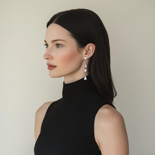 Anton Heunis - Cascade of tiny silver triangle crystals earrings