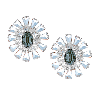 Anton Heunis - Statement silver flower earrings with crystals