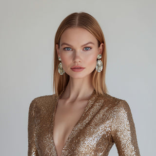 Anton Heunis - Chunky gold crystal drop earrings