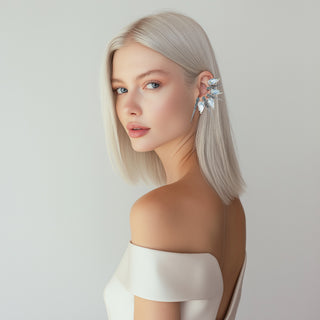 Anton Heunis - Silver spike earrings with almond crystals