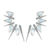 Anton Heunis - Silver spike earrings with almond crystals