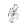 Silver rectangular ring with chunky crystals