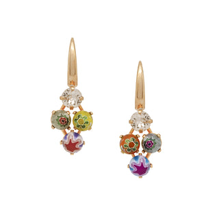 Dainty colorful floral beaded earrings with golden hook - Anton Heunis