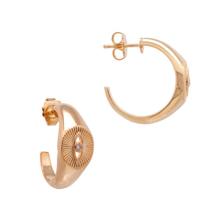 Dainty golden hoops with eye details - Anton Heunis
