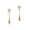 Dainty liquid gold earrings with crystal top - Anton Heunis