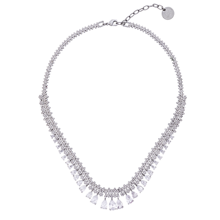 Anton Heunis - Silver necklace with shimmering crystal pendants