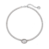 Anton Heunis - Silver tennis necklace with crystal centerpiece