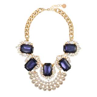 Anton Heunis - Gold necklace with blue gem crystals
