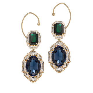 Anton Heunis - Green and blue earrings with gold string