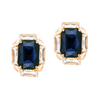 Anton Heunis - Blue rectangular gem earrings encased in crystals