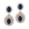 Anton Heunis - Vintage inspired brooch drop earrings with blue stones