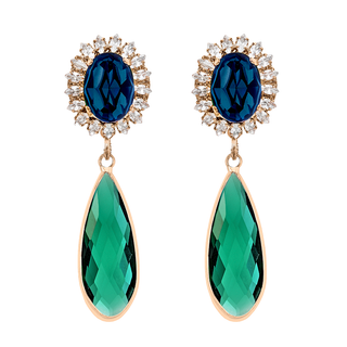Anton Heunis - Blue earrings with green drop