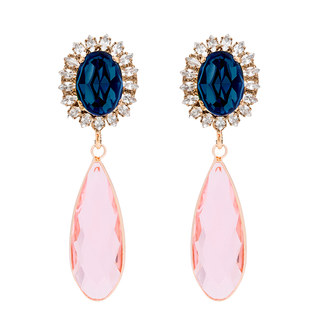 Anton Heunis - Deep blue earrings with pink drop