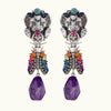 Lion head statement earrings with amethyst pendant - Anton Heunis