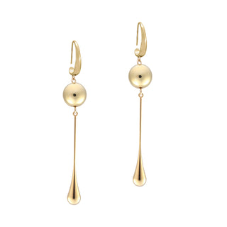 Golden drop earrings with hook - Anton Heunis
