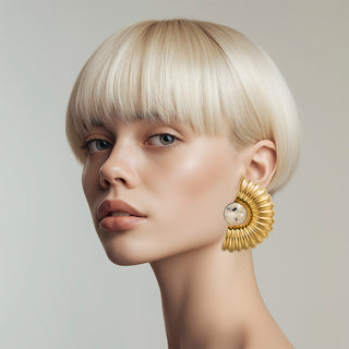 Golden earrings with stone - Anton Heunis