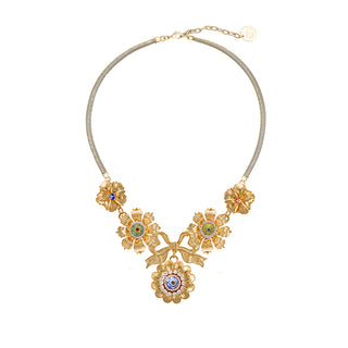 Golden flower necklace with colorful beads - Anton Heunis