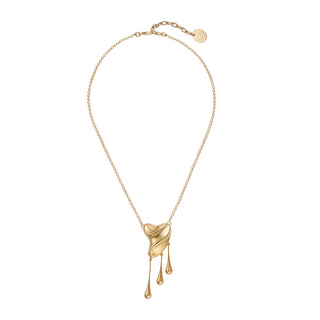 Golden necklace with liquid metal detail and three drops - Anton Heunis