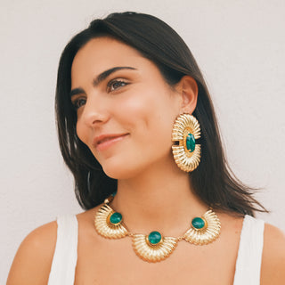 Green and gold statement jewelry - Anton Heunis