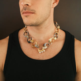 Mixed metals vintage ring statement necklace - Anton Heunis