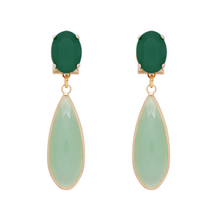 Opaque green drop statement earrings - Anton Heunis