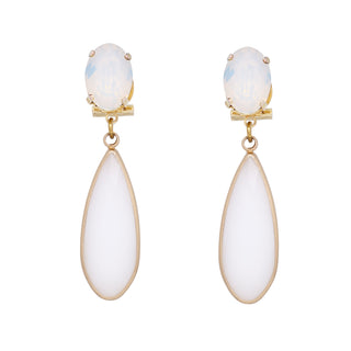 Opaque white drop statement earrings - Anton Heunis