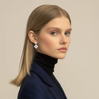 Lila Earrings Crystal Silver