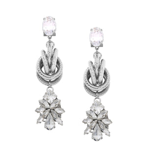 Charlotte Earrings Silver Crystal