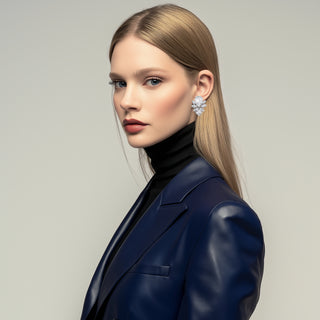 Luz Earrings Crystal Silver