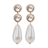 Anton Heunis - Double crystal top with long pearl drop earrings