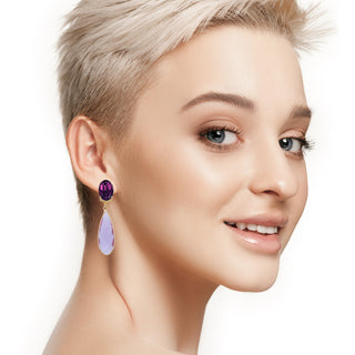 Purple and lilac drop statement earrings - Anton Heunis