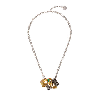 Silver chain necklace with dangly vintage rings mixed metals - Anton Heunis 