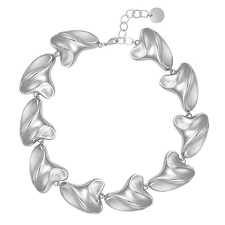 Silver liquid metal statement chunky necklace - Anton Heunis