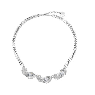 Silver necklace with three crystal floral details - Anton Heunis