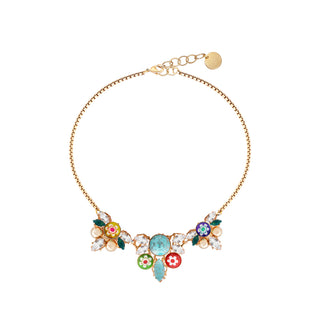 Statement colorful beaded necklace with golden chain - Anton Heunis