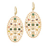 Statement golden net earrings with color floral beads - Anton Heunis