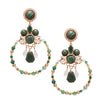 Statement malachite top large earrings with green beaded hoop - Anton Heunis