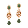 Three level malachite earrings with golden knot drop and green stone detail - Anton Heunis