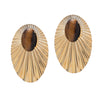 Tiger's eye earrings with golden plate - Anton Heunis