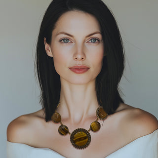 Tiger's eye plates necklace - Anton Heunis
