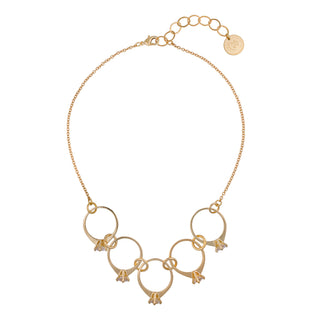 Golden chain necklace with five rings with crystals - Anton Heunis Handmade Jewelry