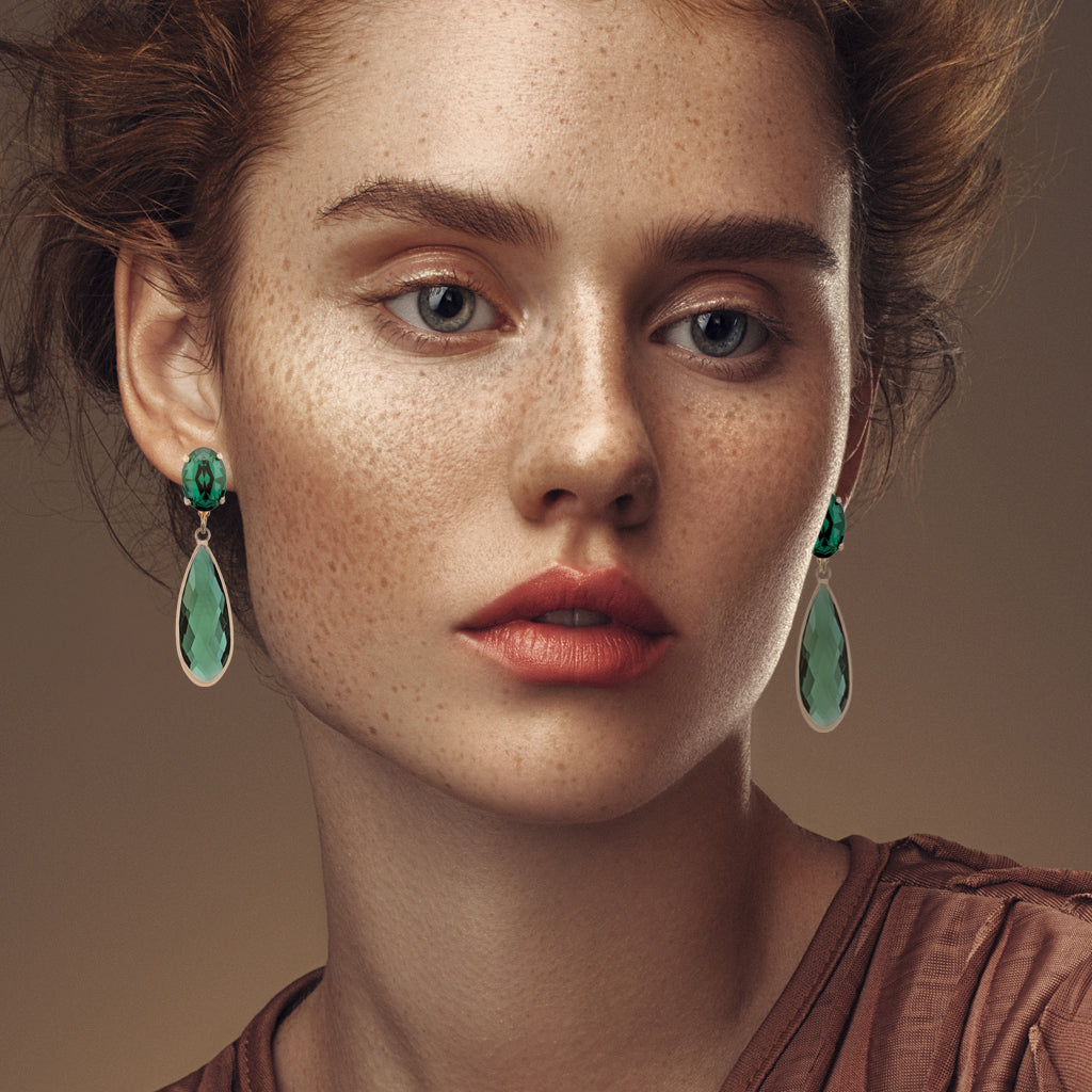 Green drop statement earrings - Anton Heunis Green drop statement earrings - Anton Heunis