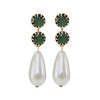 Emerald earrings with large oval pearl - Anton Heunis
