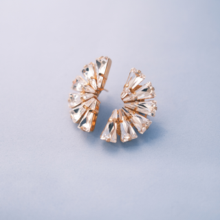 Anton Heunis - Fan shaped gold and crystal statement earrings