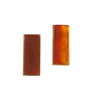 Rectangular enlongated carnelian statement earrings - Anton Heunis Handmade Jewelry