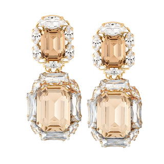 Champagne crystals drop statement earrings - Anton Heunis Handmade Jewelry