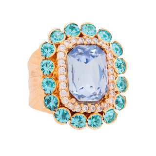 Vintage gold ring with blue crystal - Anton Heunis