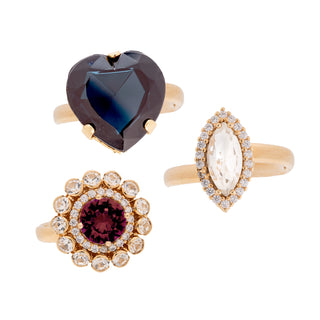 Set of three vintage inspired rings